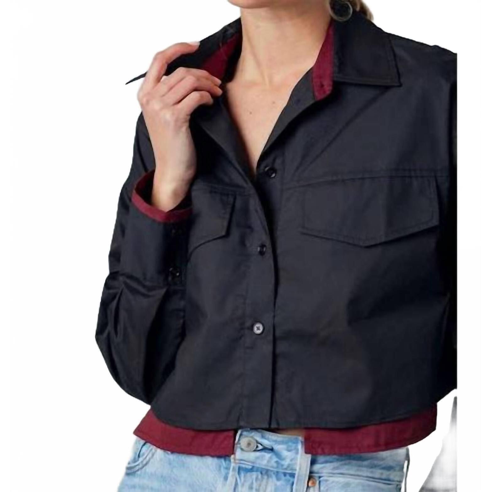 New Sundays Odile Long Sleeves Shirt In Black/Burgundy